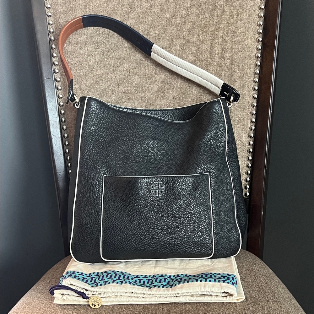 Tory Burch Berkeley Hobo Black Pebbled Leather